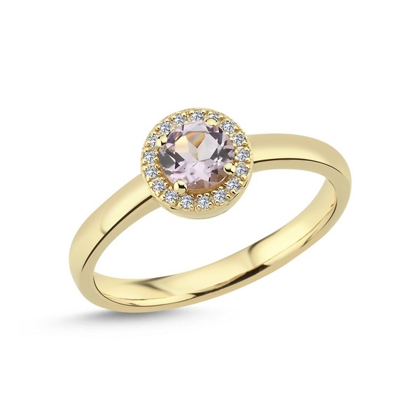 #3 - Nuran - Grace ring i 14 kt guld med ametyst og i alt 0,09ct